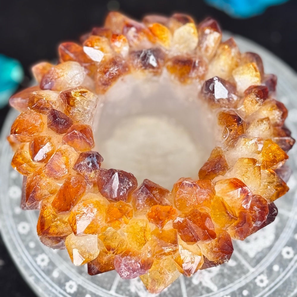 Natural Citrine Point Crystal Candle or Sphere Holder Brazil Statement Display - Picture 15 of 16